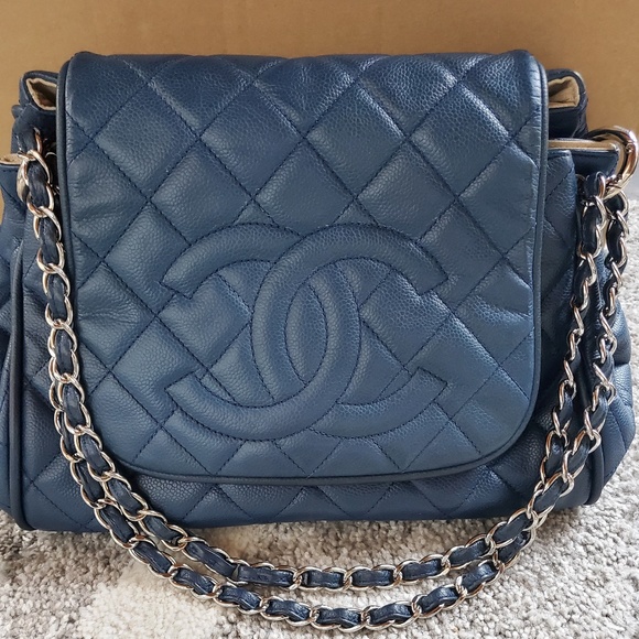 CHANEL Handbags - 100% authentic Chanel Accordion Flap Bag in Blue